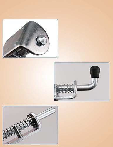 Miniatura 8 de Paquete de 4 pasadores de resorte de 6.299 in (6.3 pulgadas) de pestillo de pasador de resorte adecuado para puertas, puerta de remolque utilitario,