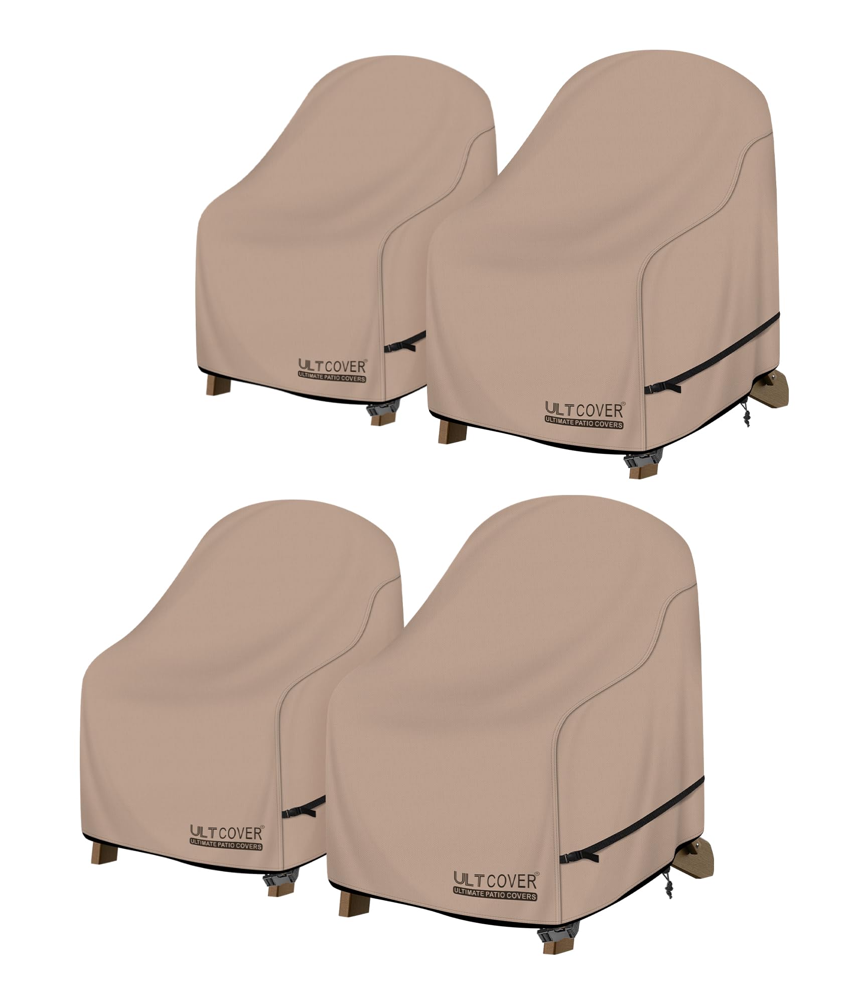 ULTCOVER Adirondack Lot de 4 housses de chaise imperméables pour chaise d'extérieur mesurant jusqu'à 81 x 89 x 91 cm