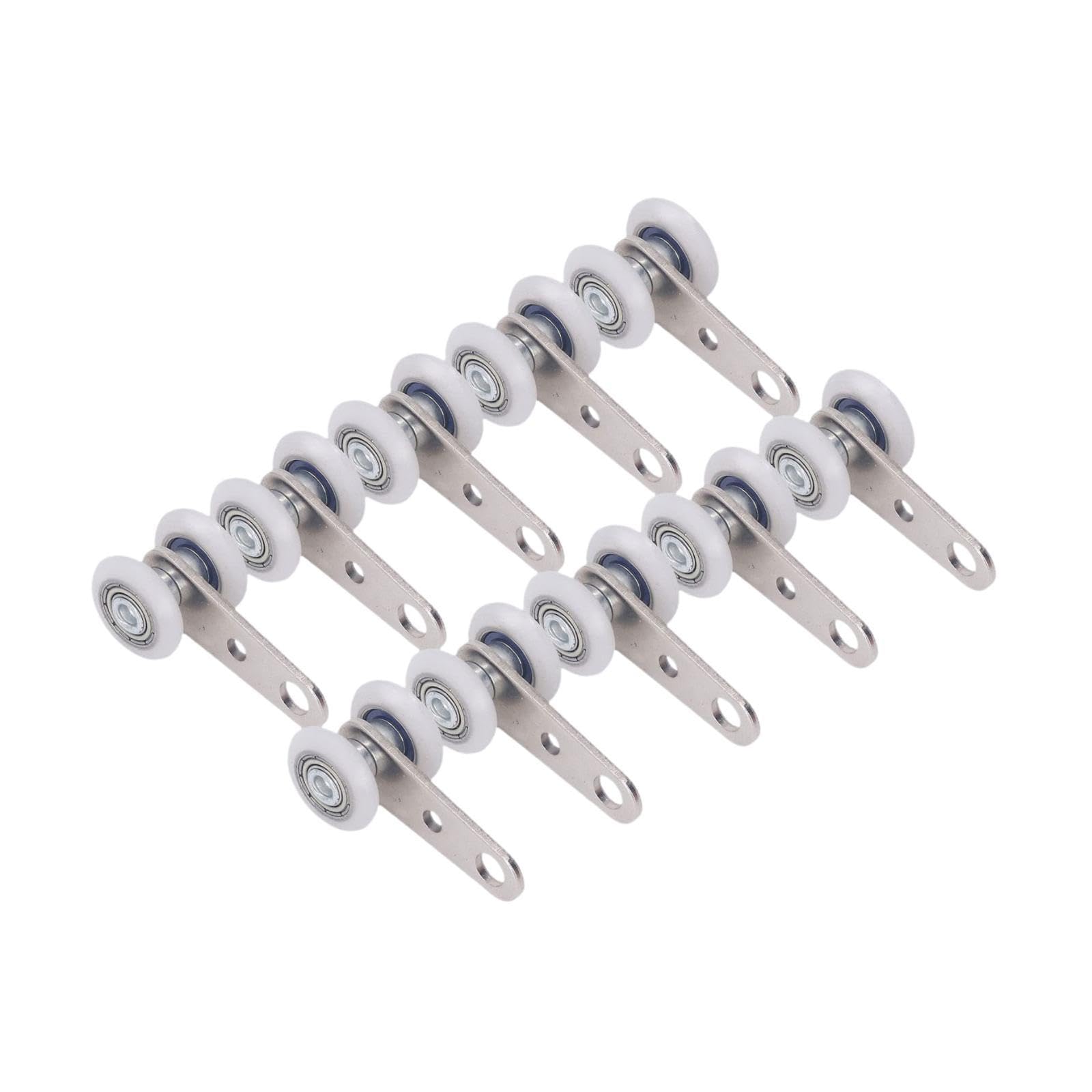 10x 2 Wheel Trolley Assembly Rollers,Track Roller Bearing Trolley Assembly,Sliding Door Beam Trolleys for Window Cabinet