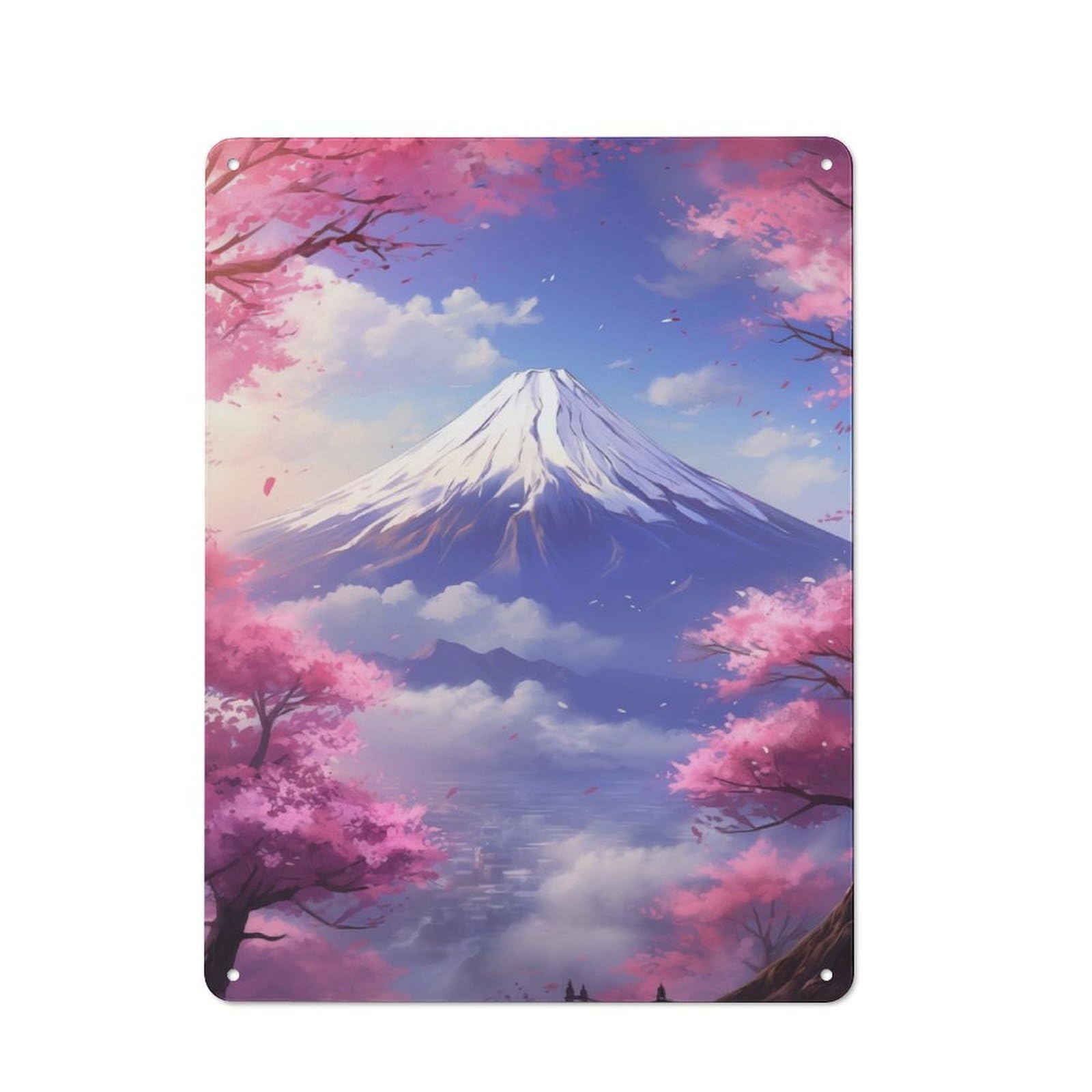 Junmoney Cherry Blossom Japan For Kitchen Or Home Bar, Retro-Style Metal Sign 40X30cm, For Cooler-Month Interiors With Retro Character