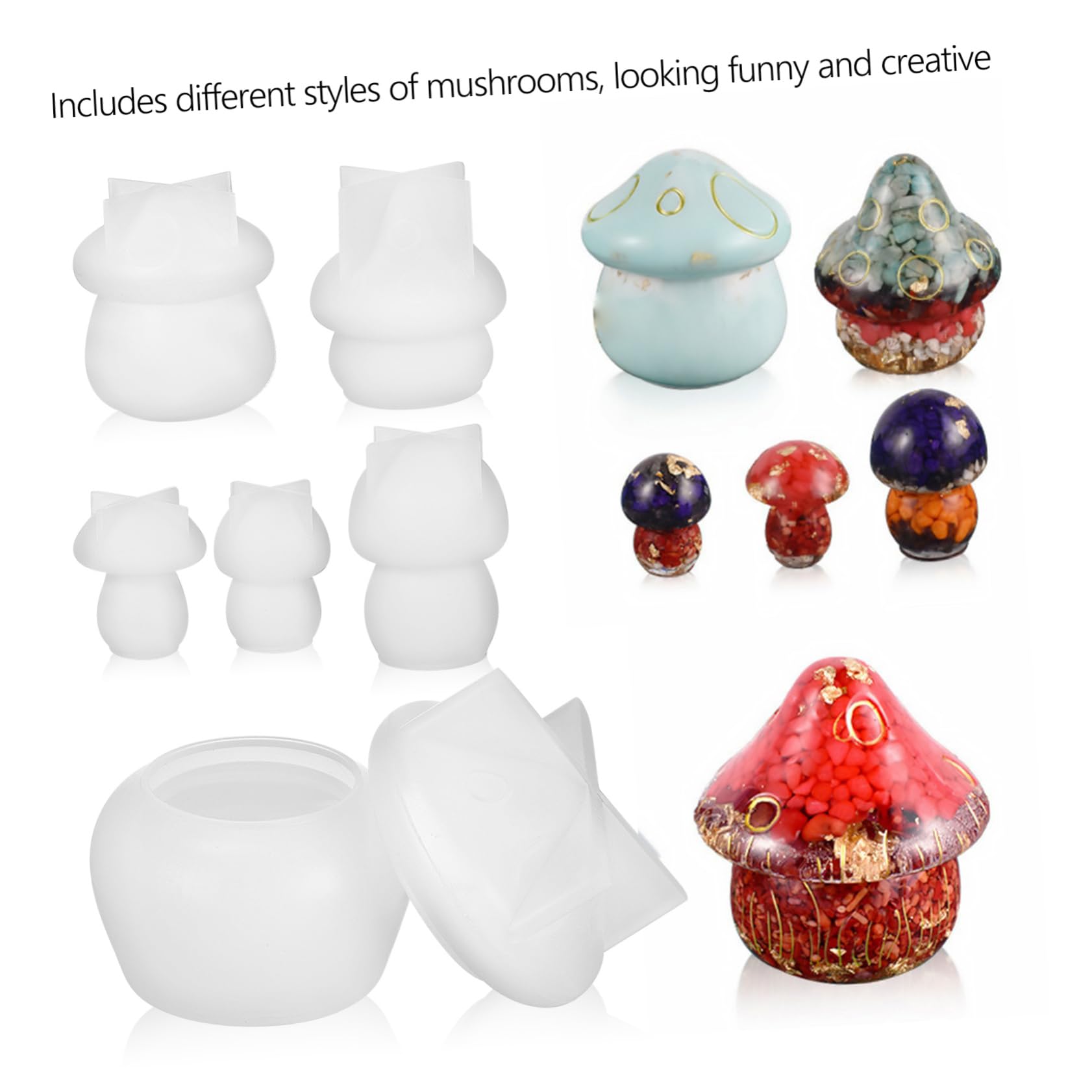 OSALADI 3 Set Stampo Silicone Per Creare Barattoli Decorativi E Pratici Stampo Silicone Flessibile Per Diy E Epossidica Mold Per Barattoli Unici E Stile Moderno 5 Pezzi*3
