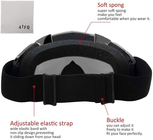 Miniatura 4 de 4-FQ Gafas de Motocicleta Motocross Dirt Bike Resistentes al Viento ATV A Prueba de Polvo Gafas de Carreras Resistentes a los Arañazos Gafas de