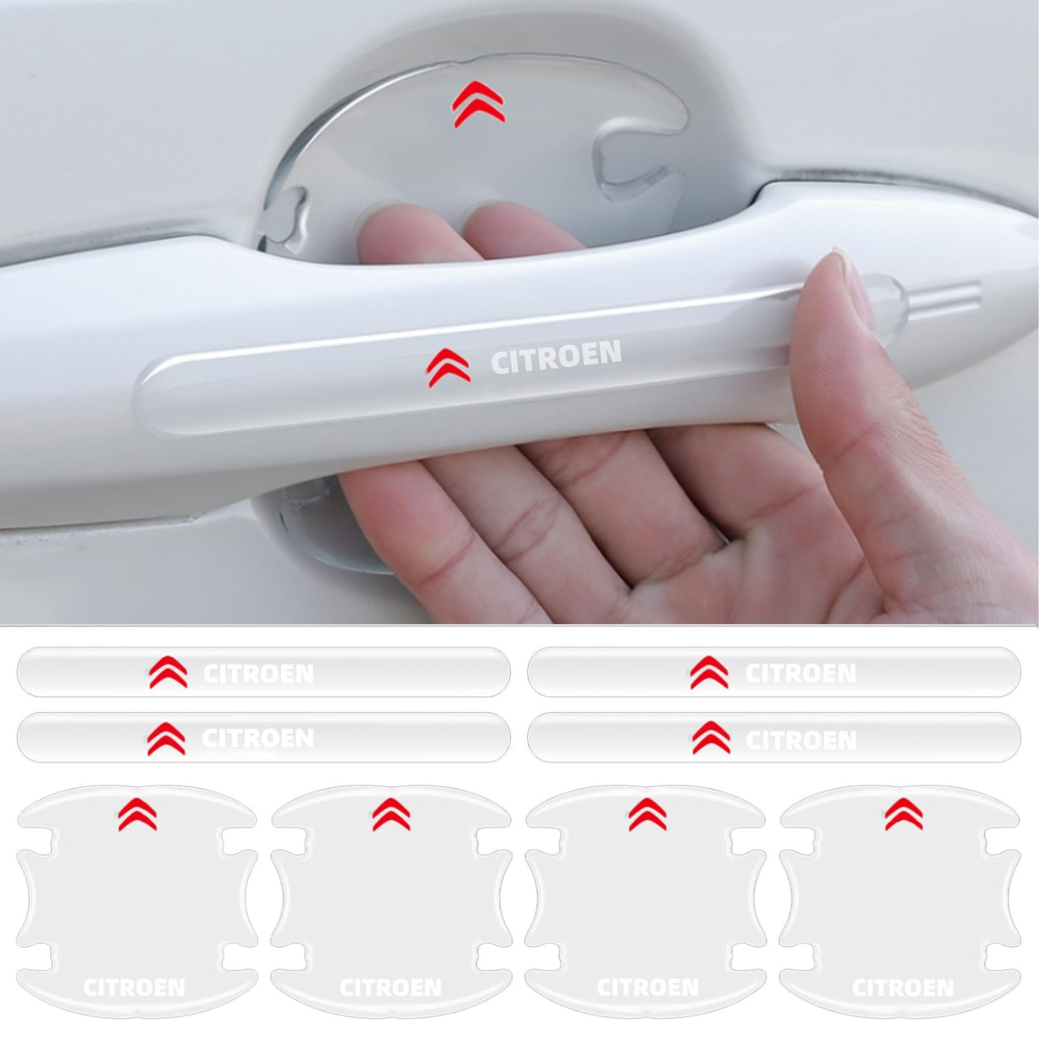 8 Pellicole Protettive Per Maniglie Auto - Adesivi Trasparenti Antigraffio Per Maniglie Incassate - Foto 4