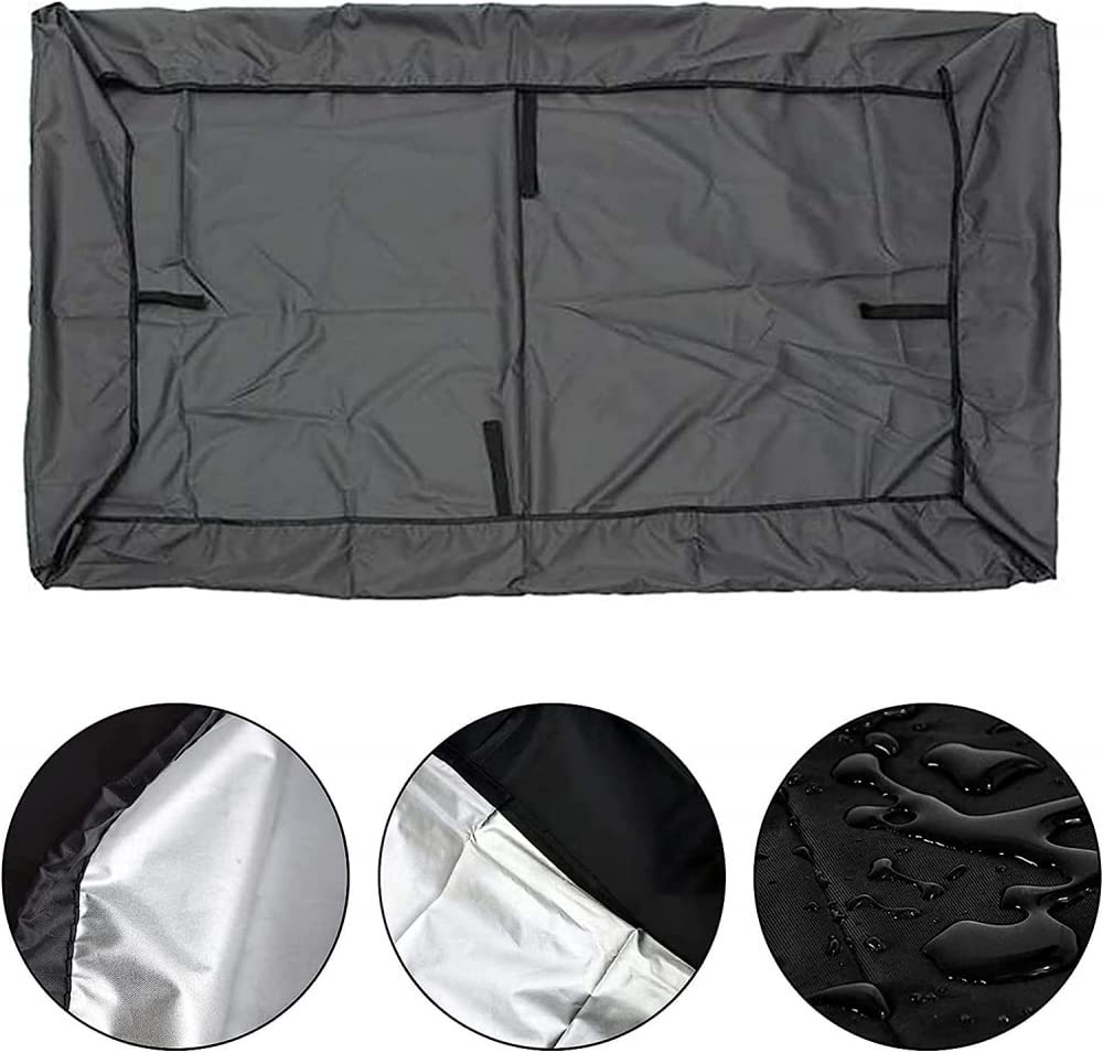Ersatzdach für Hollywoodschaukel 3 Sitzer, Gartenschaukel Bezug für Hollywoodschaukel/Hängematte, wasserdichtes Dach für Gartenschaukel, UV-Schutz-Grau||195 * 125 * 15cm