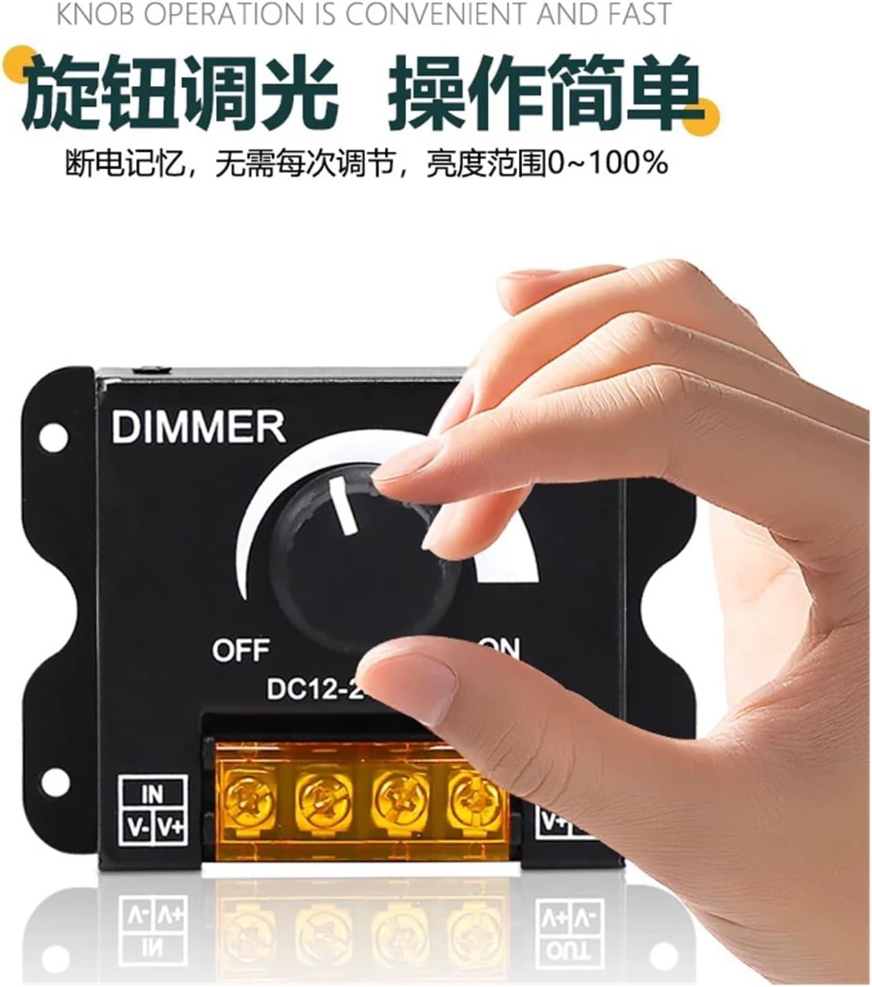 Led light strip dimmer low voltage 5v12v24 light box luminous word light brightness adjustment controller switch(Manual knob)