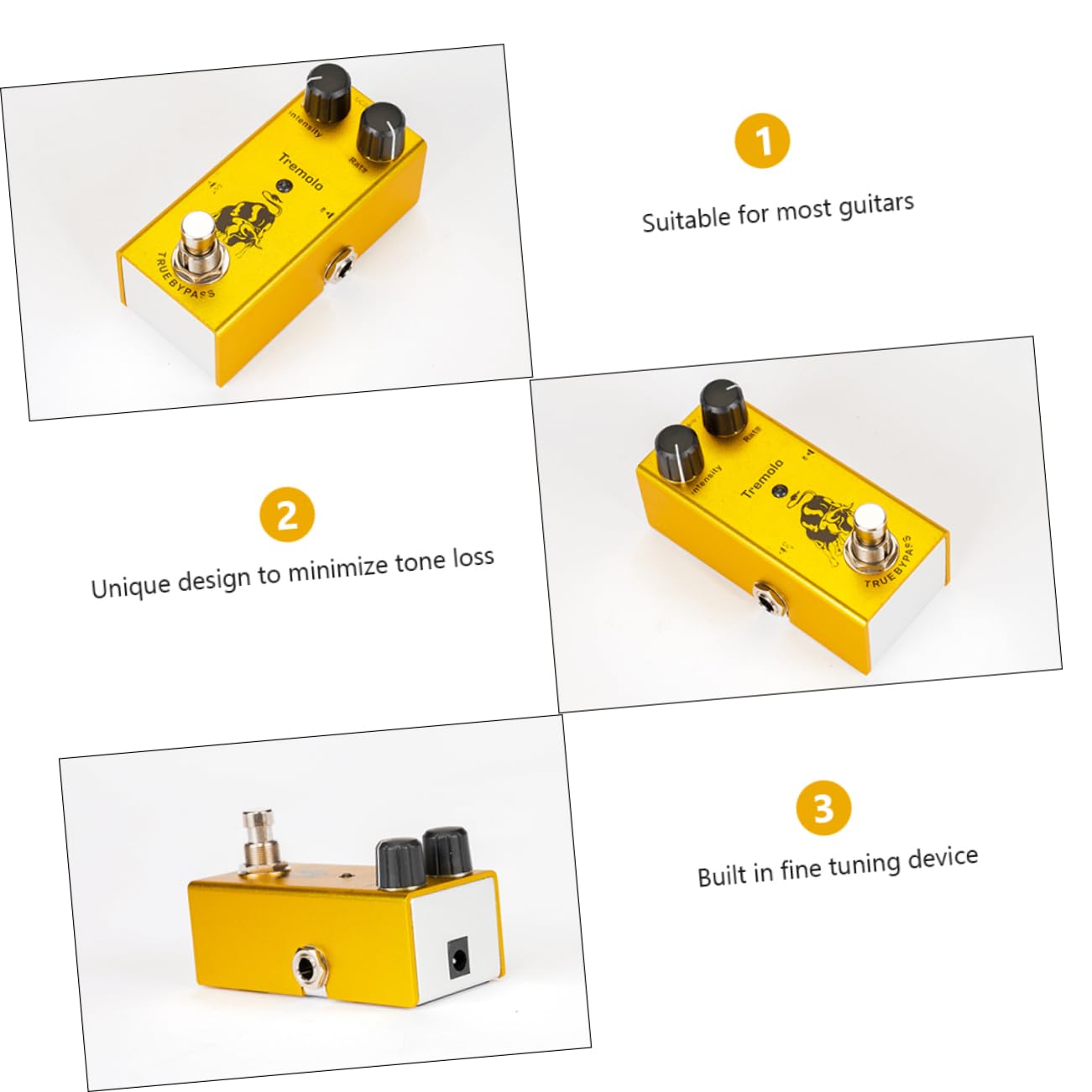 Abaodam 2 Pezzi Amplificatore Pedale Effetti Chitarra Singolo Blocco Pedale Effetto Bypass Amplificatore Valvolare