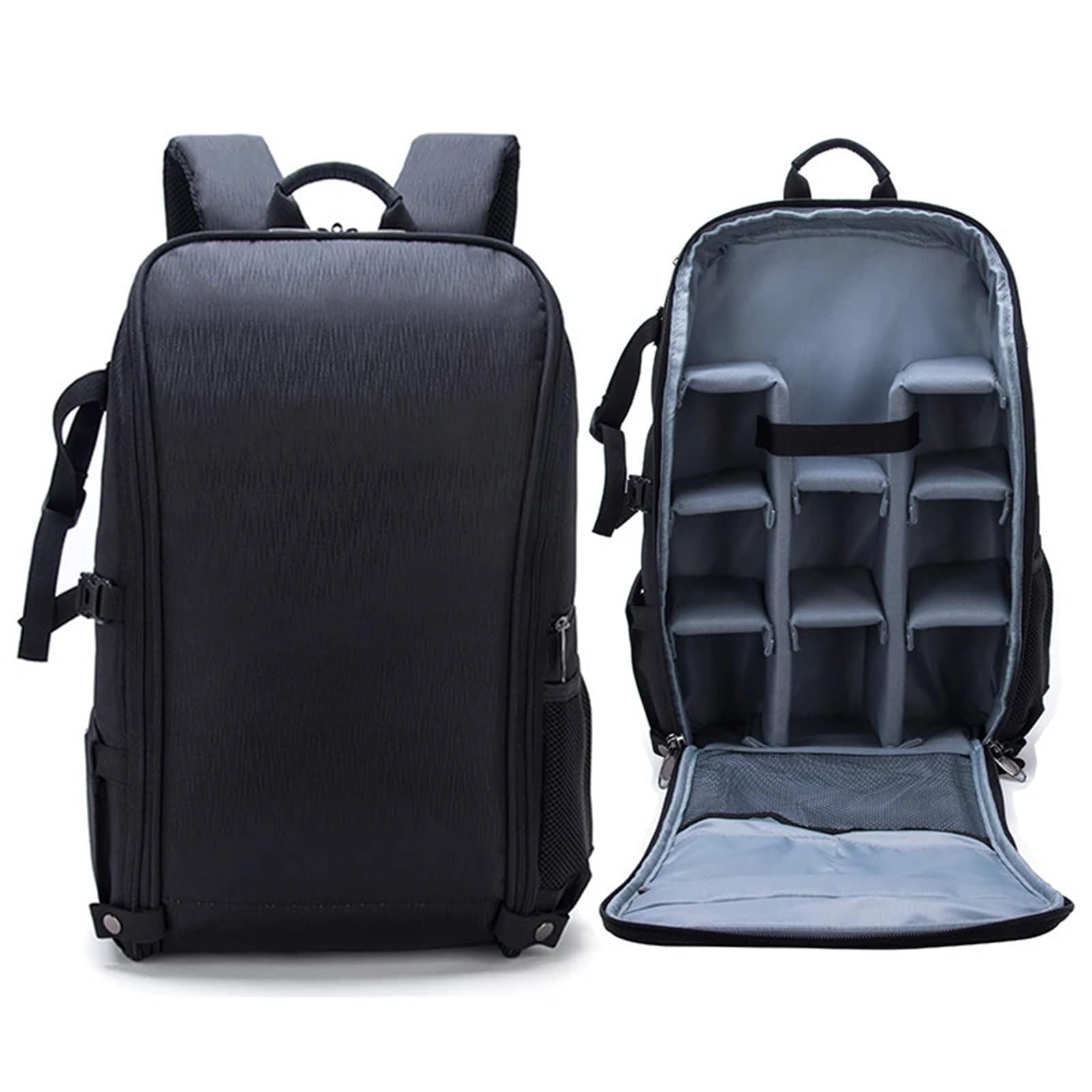 Mochila Fotografia Mochila de gran capacidad, cámara, fotografía impermeable, dron viaje multifuncional(Grey-Red Lining)