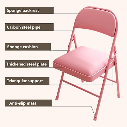 Miniatura 4 de Folding Chairs with Padded Seats - Portable Stackable Commercial Seating for Indoor and Outdoor Events, Weddings, Offices, Kitchens, and Dining