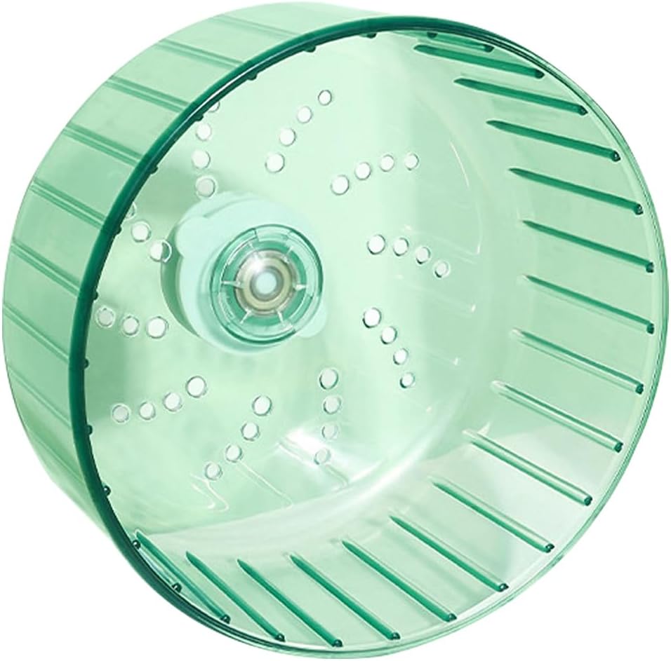 Silent Hamster Exercise Wheel, Household Hamster Running Wheel, Silent Jogging Exercise Toy Hamster Cage Accessory for Hamsters Gerbils Mice Or Other Small Animals, Green, 12cm