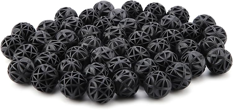 Zerodis 50Pcs Aquarium Filter, Bio Balls Filter Media Bio Porous Filter Biochemical Ball with Cotton Aquarium Pond Filter Material16mm