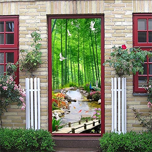 Waterfall Scenery Door Stickers 3D Creative Wall Decals