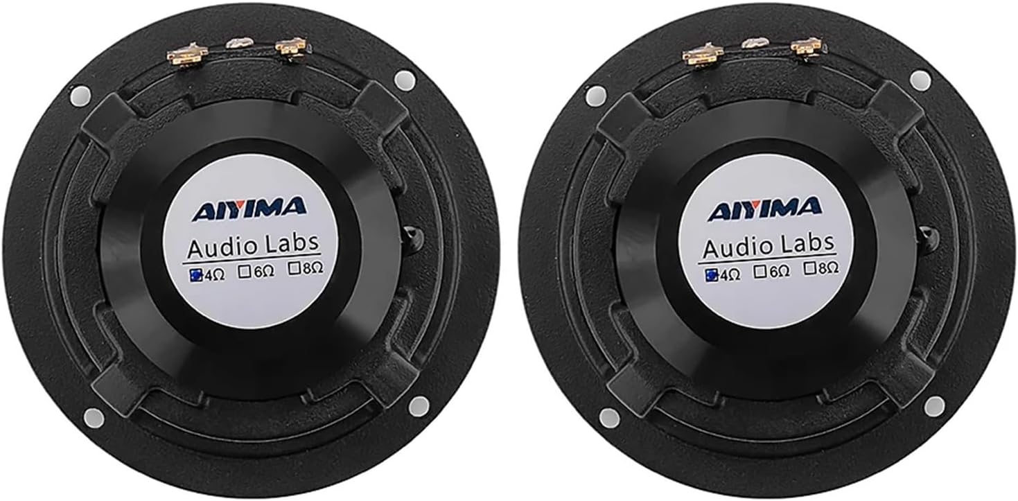2Pcs 3 Inch 4 Ohm 8 Ohm 15W Midrange Speaker Wool Basin Aluminum Frame Car Loudspeaker Home Theater Full Range Speaker(4 Ohm Speaker)