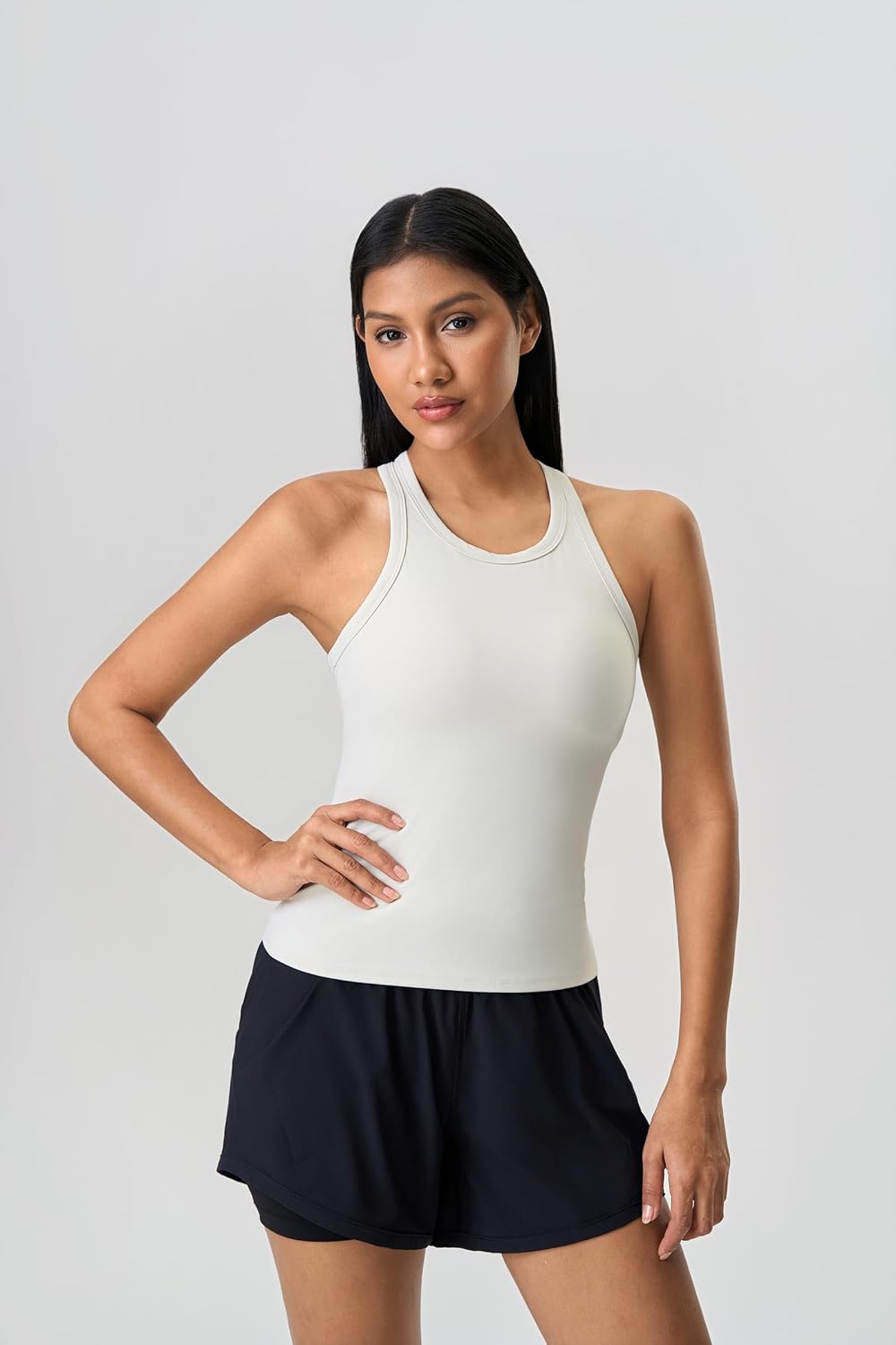 altiland Workout Tank Top for Woman with Built in Bra, Racerback Athletic Yoga Running 2 in 1 Tops - Image 2