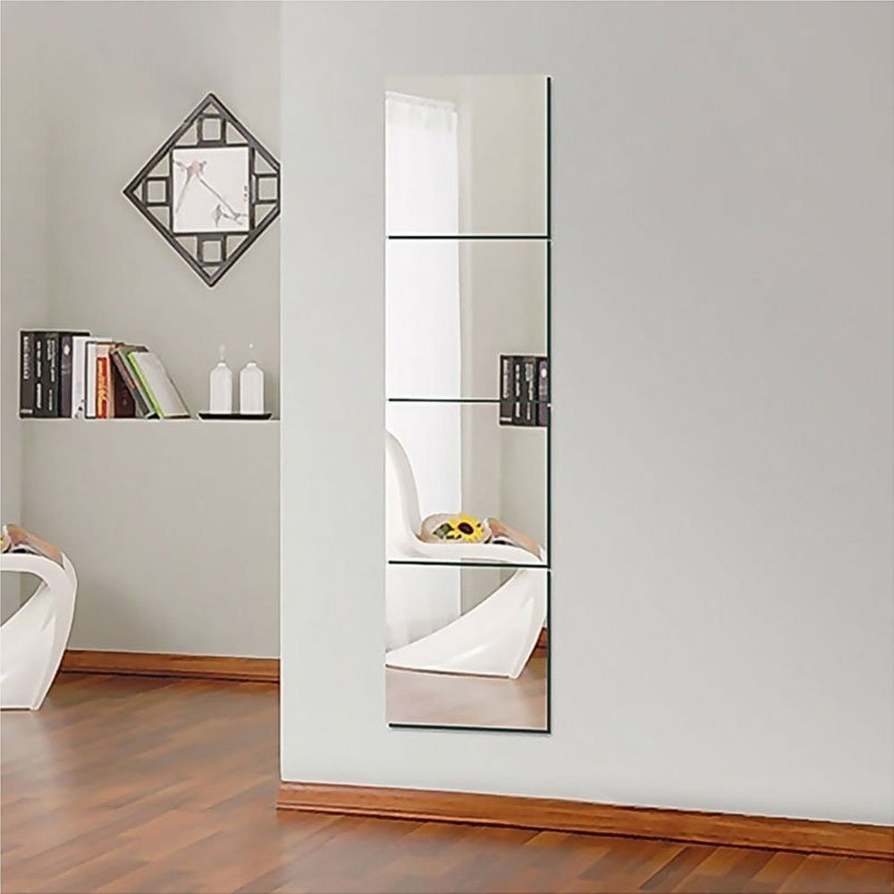 Gk 4Pc Wall Mirror Tile Sticker Square Self Adhesive Room Decor - 30Cm 4Pc Acrylic Sheet Adhesive Toilet Wall