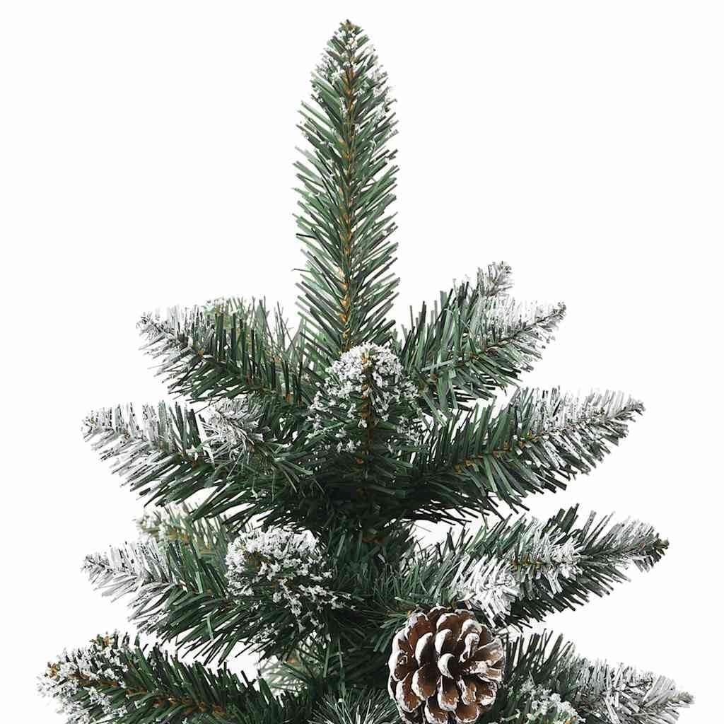 Albero di Natale artificiale in PVC, verde, 210 cm, con supporto in acciaio