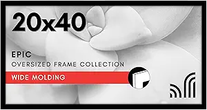 Americanflat 20x40 Picture Frame with Polished Plexiglass - Black Picture Frame - Wide Photo Frames Made of Engineered Wood for Vertical or Horizontal Wall Display - Epic Collection - Black