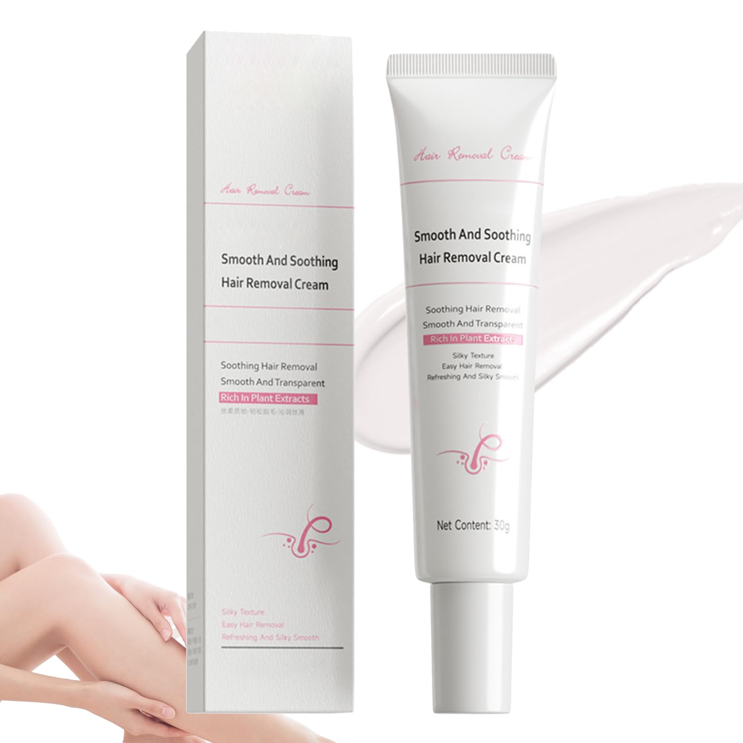 Facial Hair Removal Cream for Women – Gentle Lip & Face Depilatory with Aloe Vera, Painless Hair Remover for Sensitive Skin, Non-Greasy Formula(1.7 fl oz)