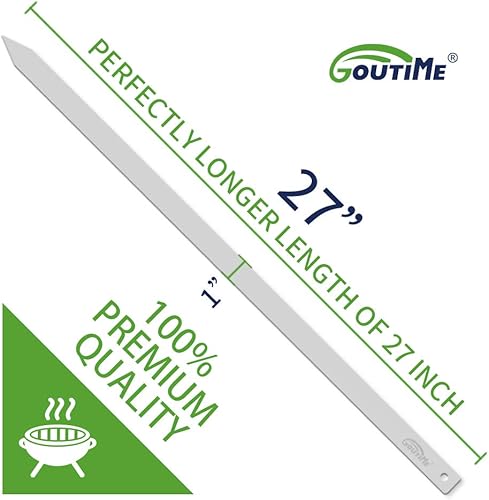 Miniatura 3 de Goutime Brochetas Kabob, 27 pulgadas, 1 pulgada de ancho, de acero inoxidable, pinchos planos para barbacoa, mango sin madera, para persa,