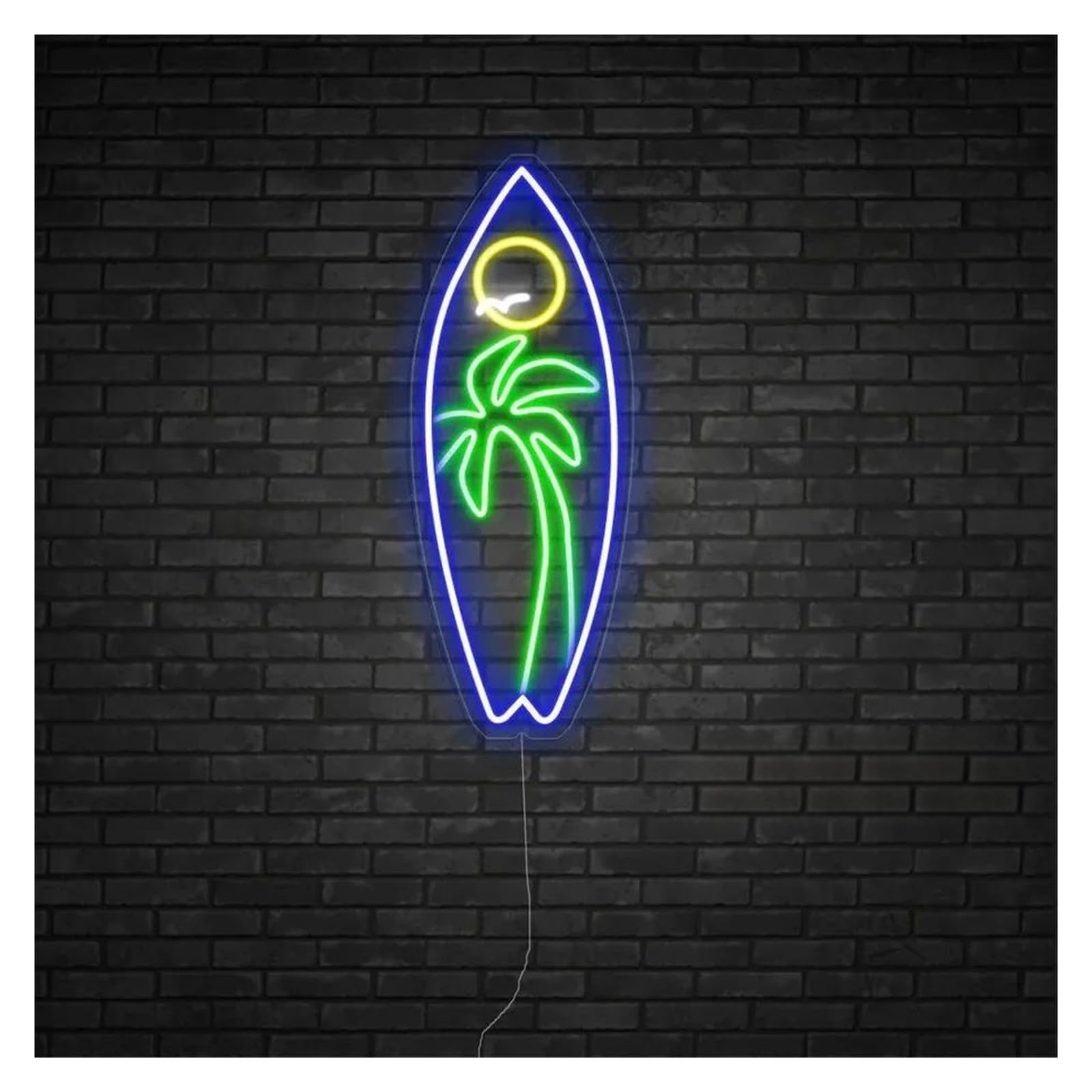 LEMST Signs Lamp Surf Neon Signs USB Powered Adjustable Brightness Surfboard Neon Lights, Suitable for Window Party Decor 17cmx39.8cm(A)