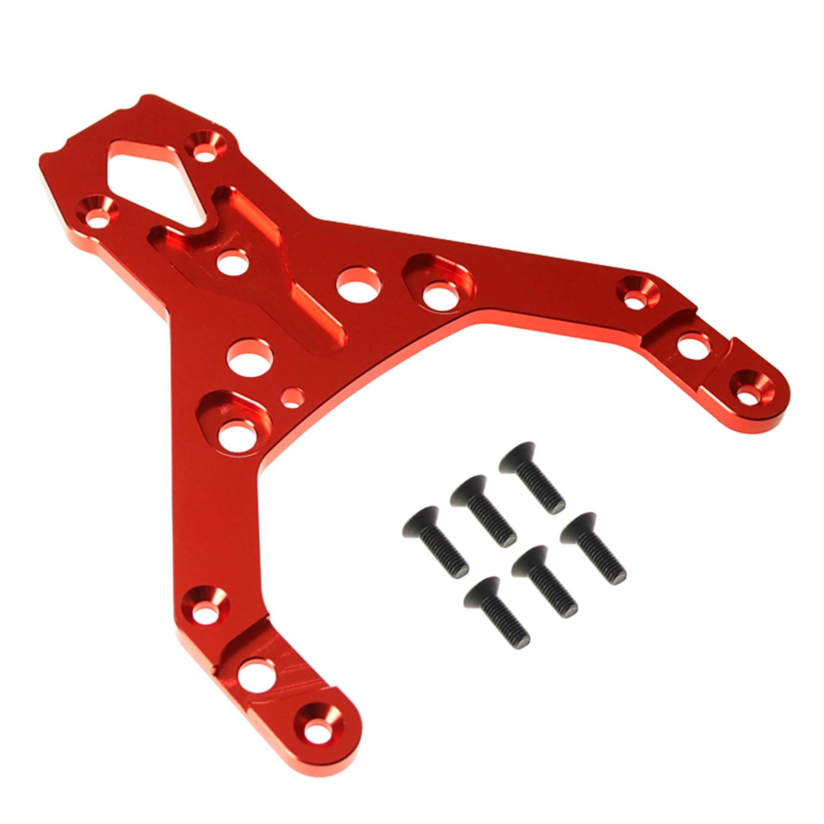 FLMLF Alloy CNC Front Upper Plate Kit for 1/5 HPI Baja RV KM Rofun 5B 5T 5SC Truck Part (Red) — image 1