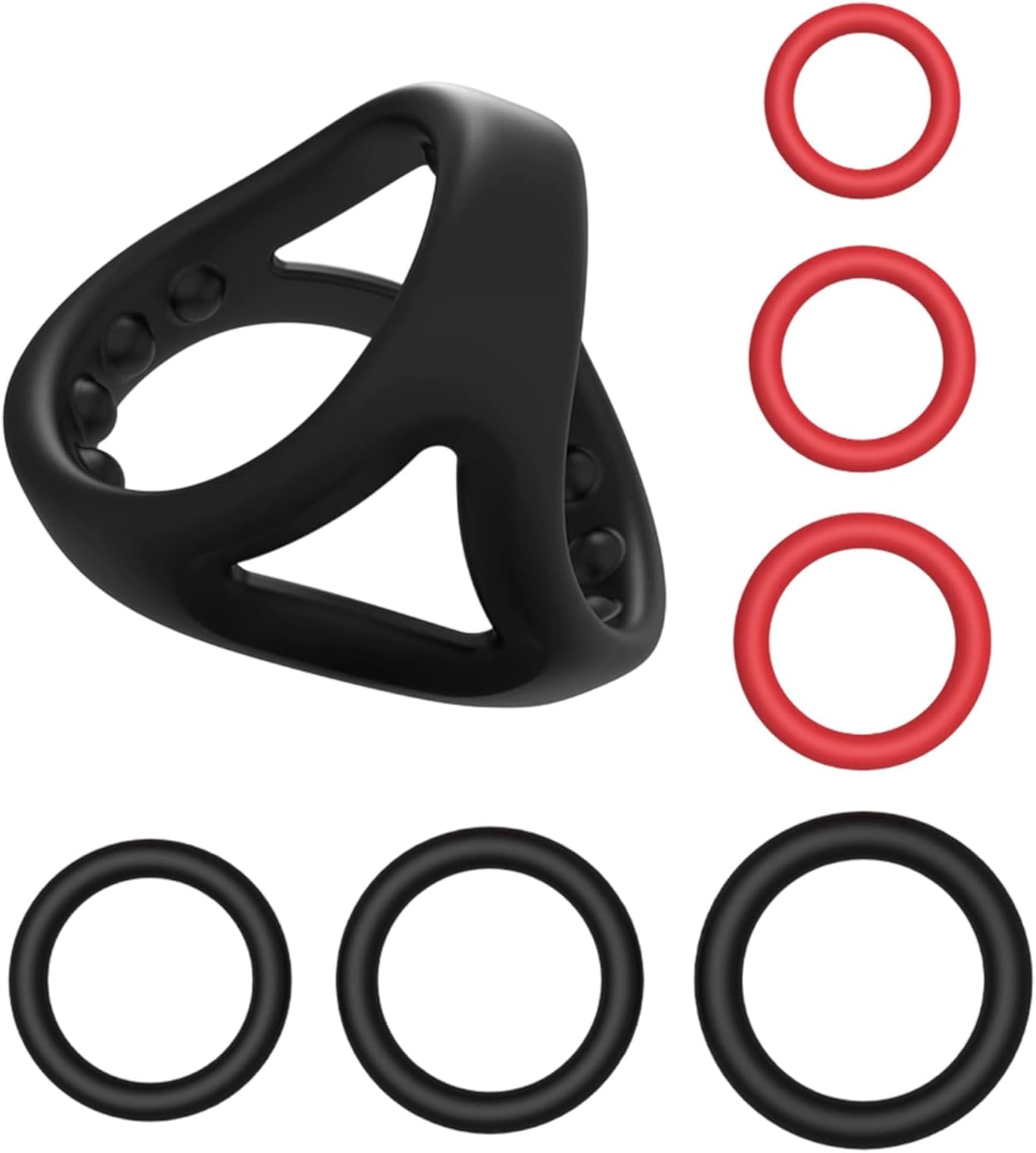 7-Piece Silicone Cock Ring Set, Adjustable Penis Ring for Enhanced Intimacy, Multi-Size Cock Sleeve with Triangle & Circular Design, Penisex Stretcher Device for Couples & Personal Care