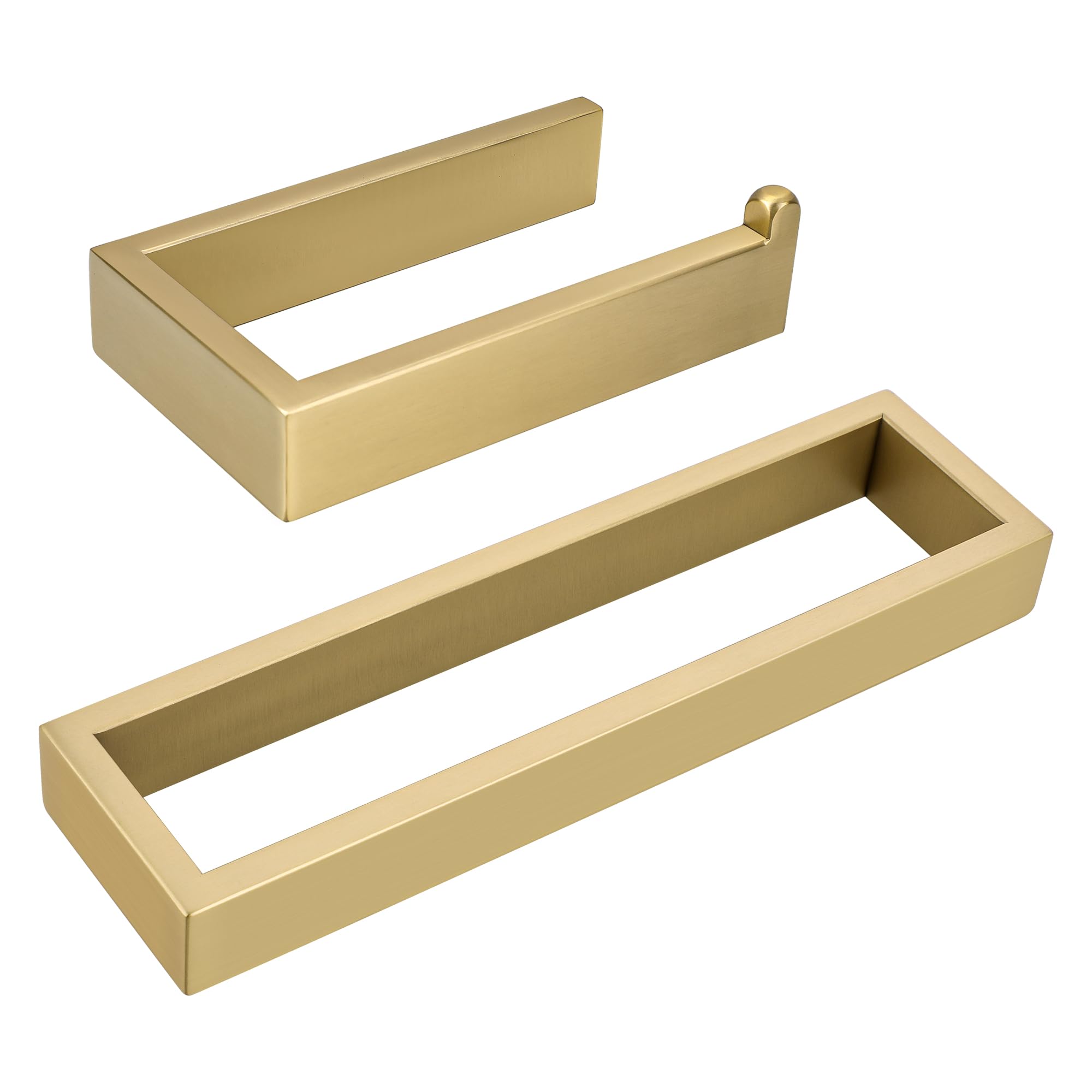 Sayayo Brushed Gold Toilet Paper Holder and Towel Holder Set, 10 Inch Bathroom Hardware Set SUS304 Stainless Steel, Bathroom Towel Bar Set Wall Mount