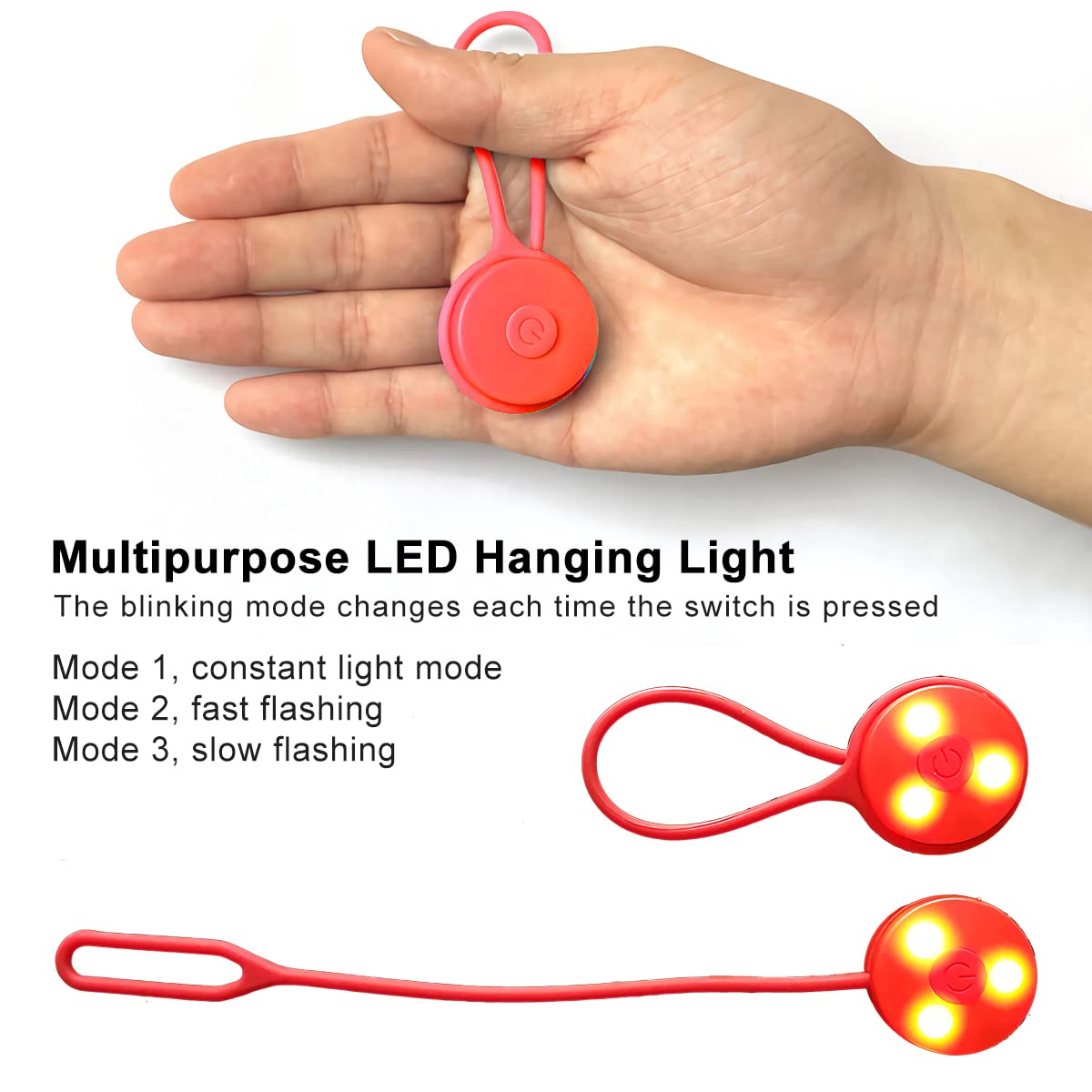 Set 6 Ciondoli LED Lampeggianti Per Zaino - Sicuri E Riflettenti Per Bambini, 3 Colori - 3