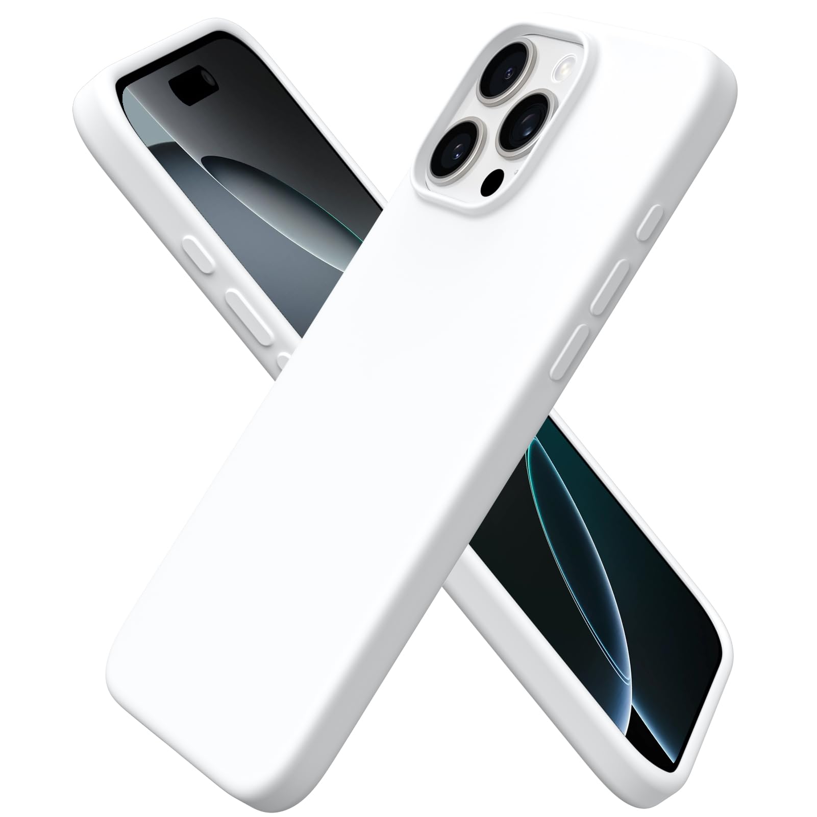 ORNARTO Cover per iPhone 16 Pro Custodia Sottile 6,3 Pollici, Morbido Silicone Liquido Protezione Cover, in Gomma Gel Morbida con Fodera in