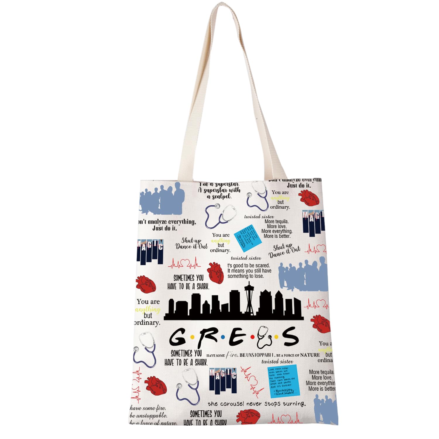 XYANFA Grrey Themed Movie Gift Grrey Tote Bag Anatomy Doctor Thank You For Women Grrey Lover Gift