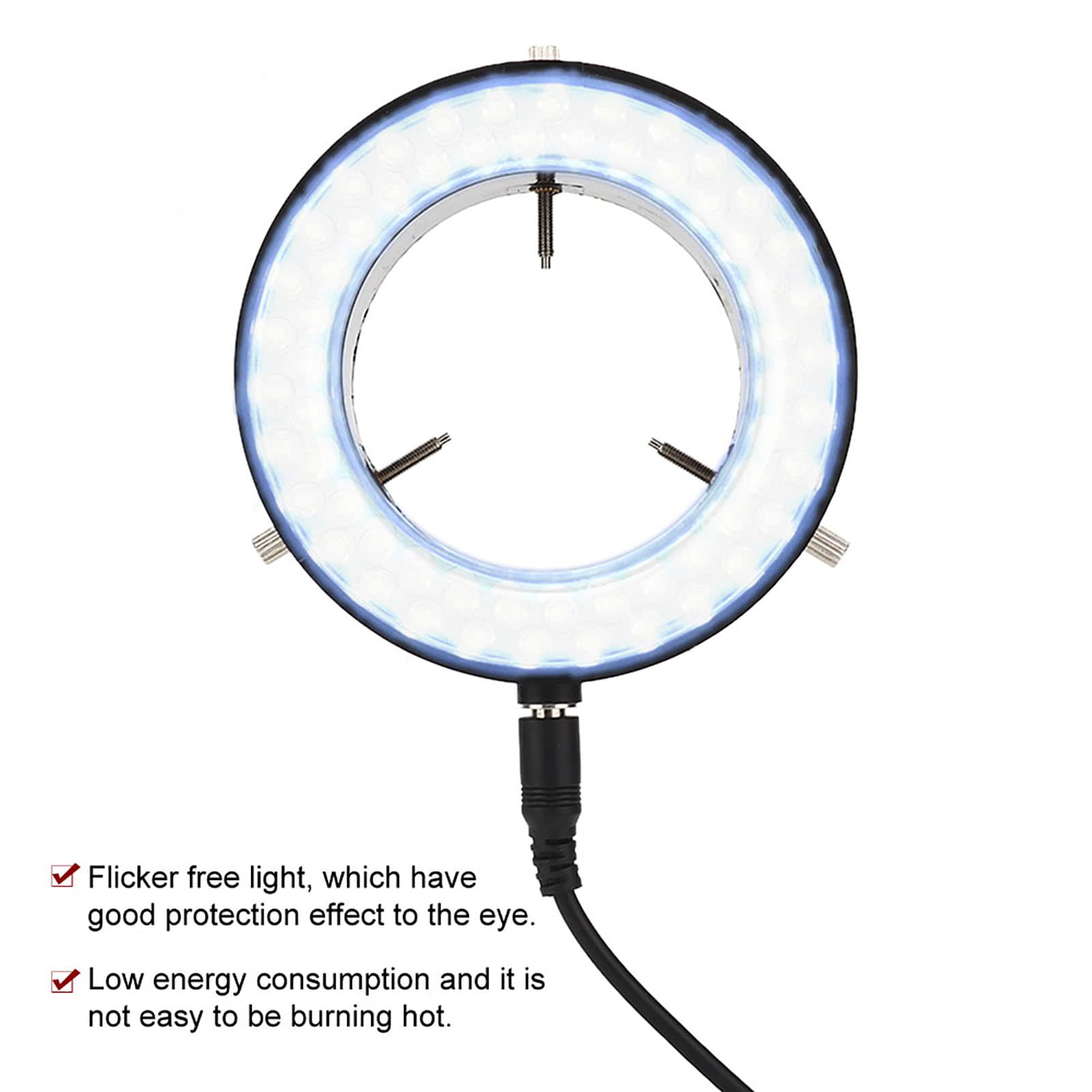 Lampada per Microscopio Stereo a Luce Anulare Illuminatore a Sorgente di Lampada per Microscopio a LED per la Riparazione di Gioielli, per Microscopio Stereo da Laboratorio(Spina UE 220V)