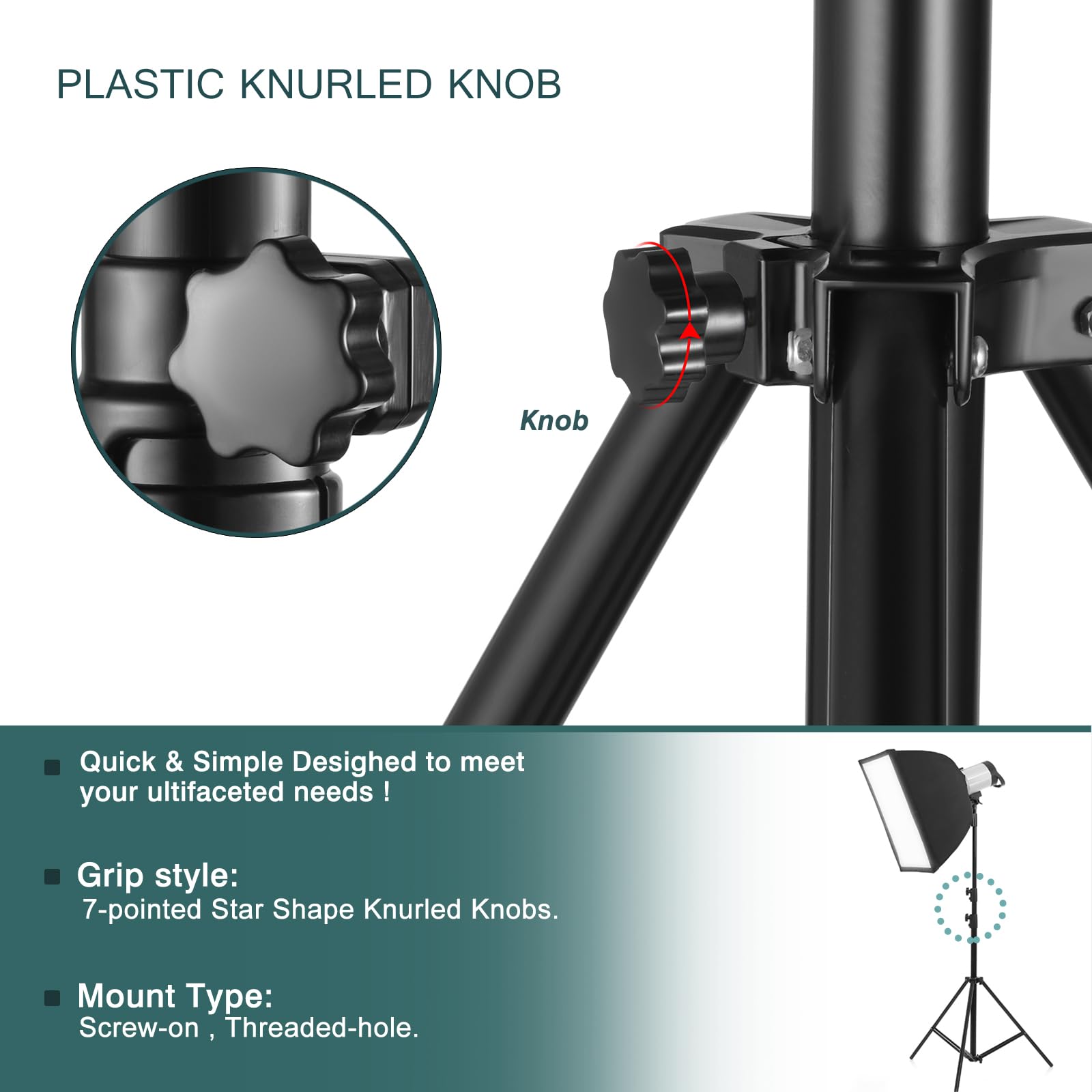 Dado a Stella per Manopola M6 10 Pezzi Manopola in Plastica con Filettatura Interna, Dadi di Serraggio per Manopola, Maniglia per Macchina Utensile