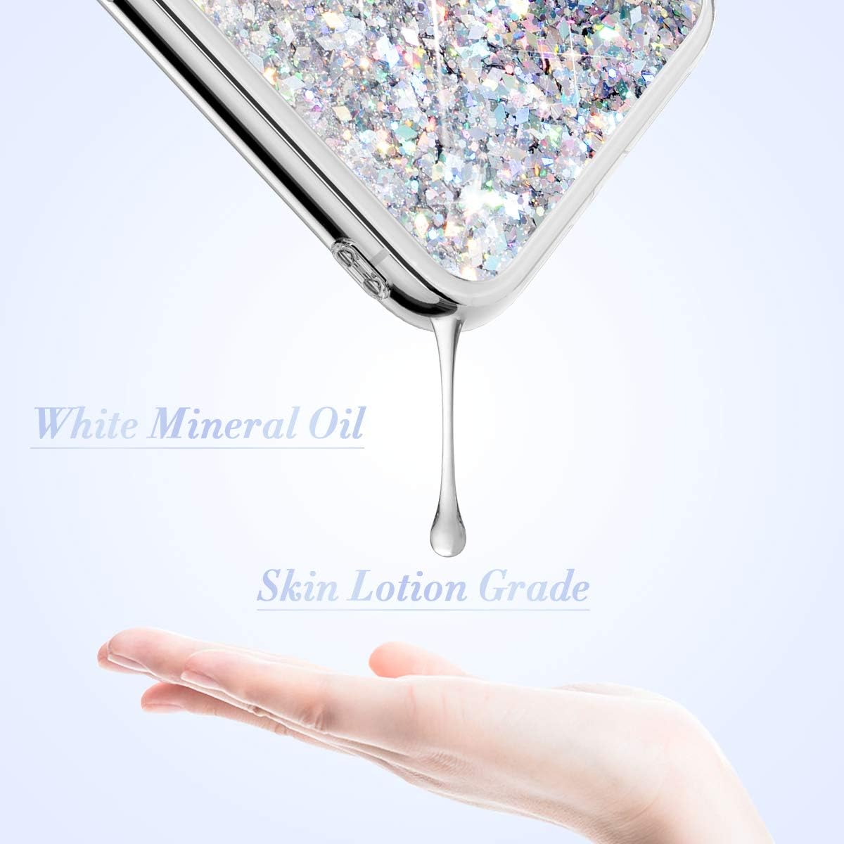 Caka Case for iPhone 11 Pro Glitter Case for Women Girls Liquid Bling Sparkle Shining Luxury Fashion Flowing Glitter Soft TPU Clear Cute Phone Case for iPhone 11 Pro inch (5.8 inch) (Silver)