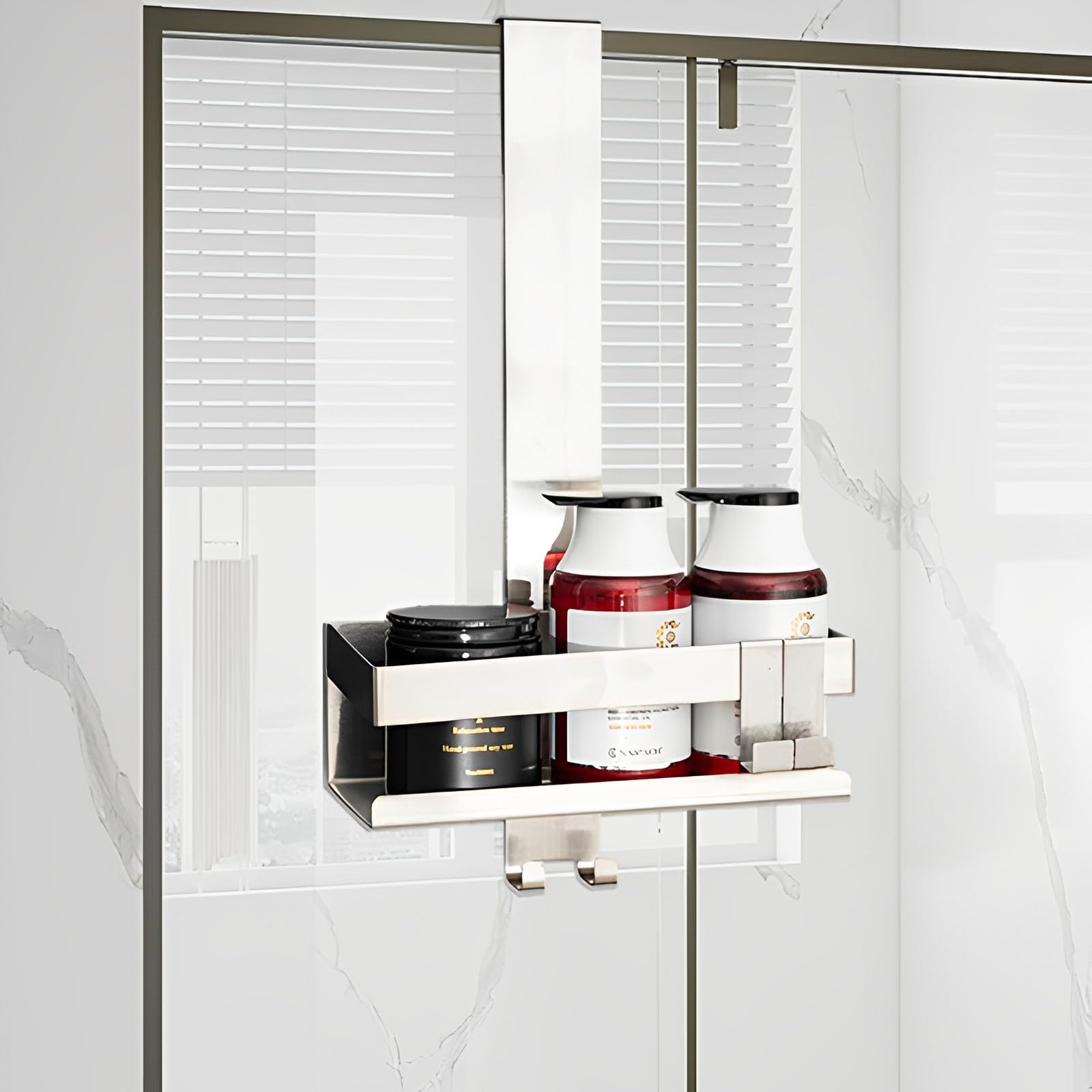 5 pezzi Mensola doccia senza foratura in acciaio inox 304 Accessori per il bagno Nero | Leroy Merlin