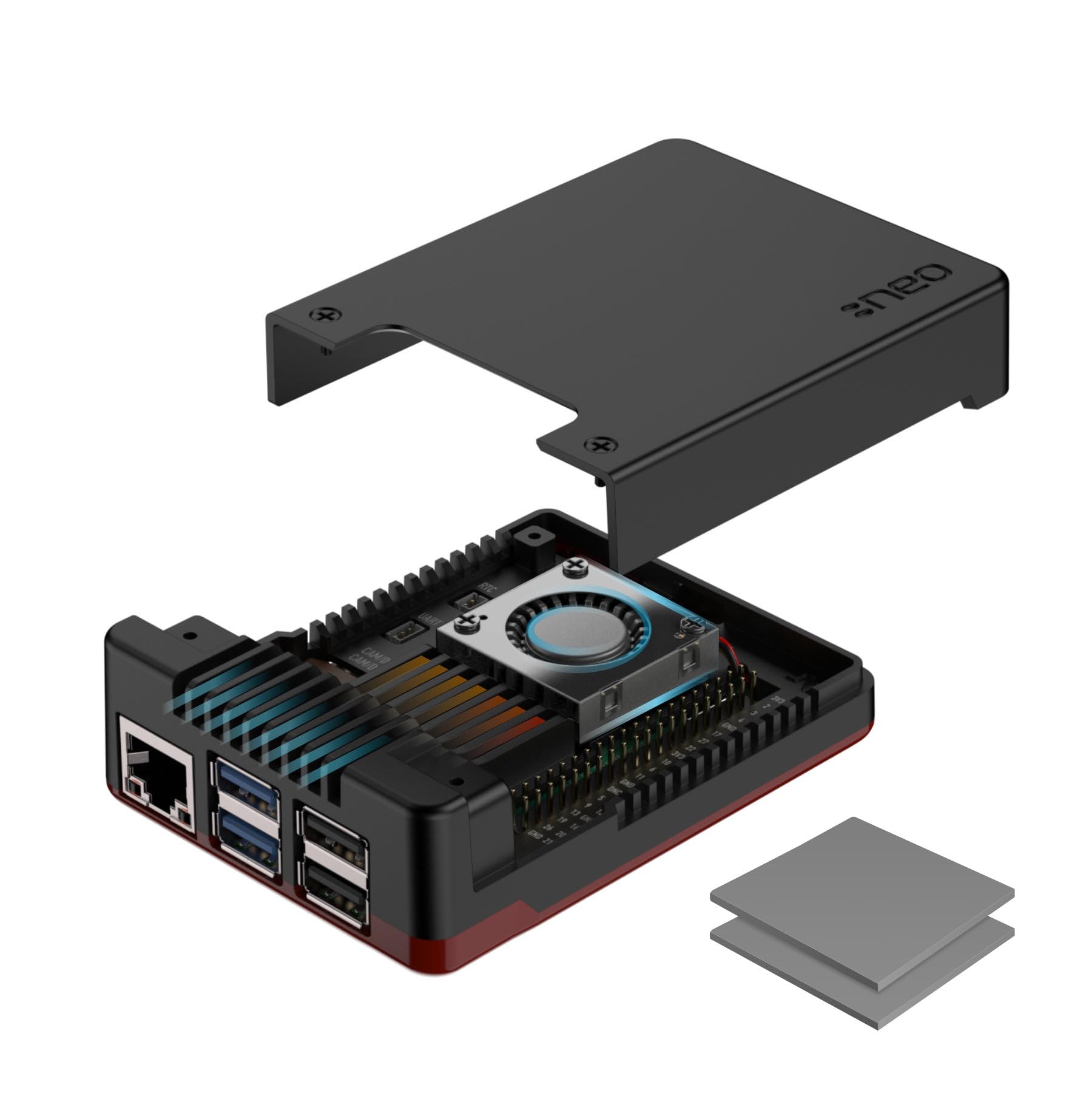 Argon NEO 5 Case for Raspberry Pi 5 (BRED) | Aluminum case with Built-in Fan-image-24