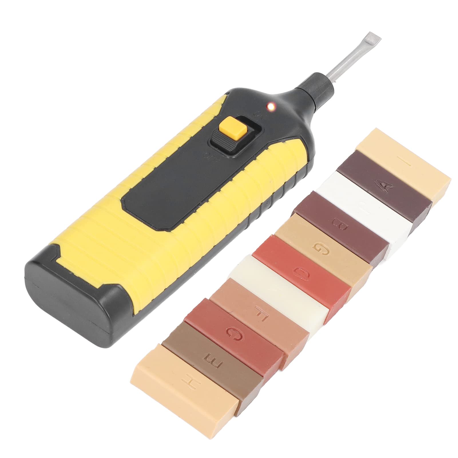 Eujgoov Floor & Furniture Cracks Repair Kit with Easy Usefully Melting Tool Sandable & Quick Drying Wax Filler for Hardwood Matches Maple, Oak, Cherry, Walnut & Mahogany