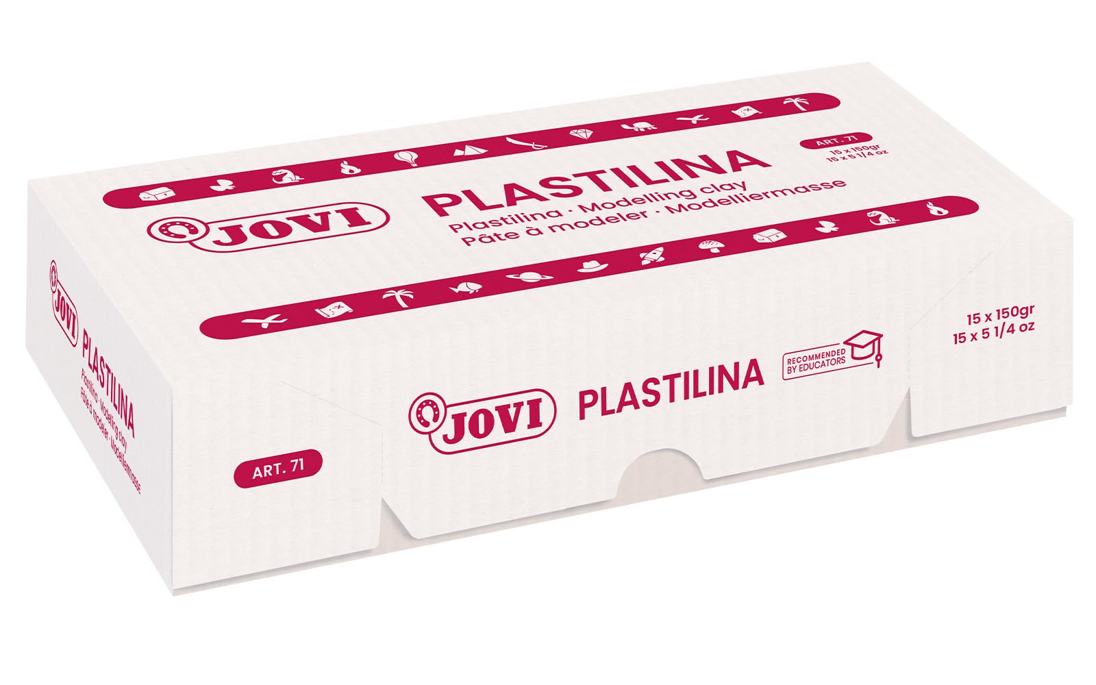 Jovi - PLASTILINA, pâte à Modeler végétale, 15 x 150 grammes, Vert foncé, Grande plasticité, sans Gluten, Idéale pour Les Enfants à partir de 3 Ans