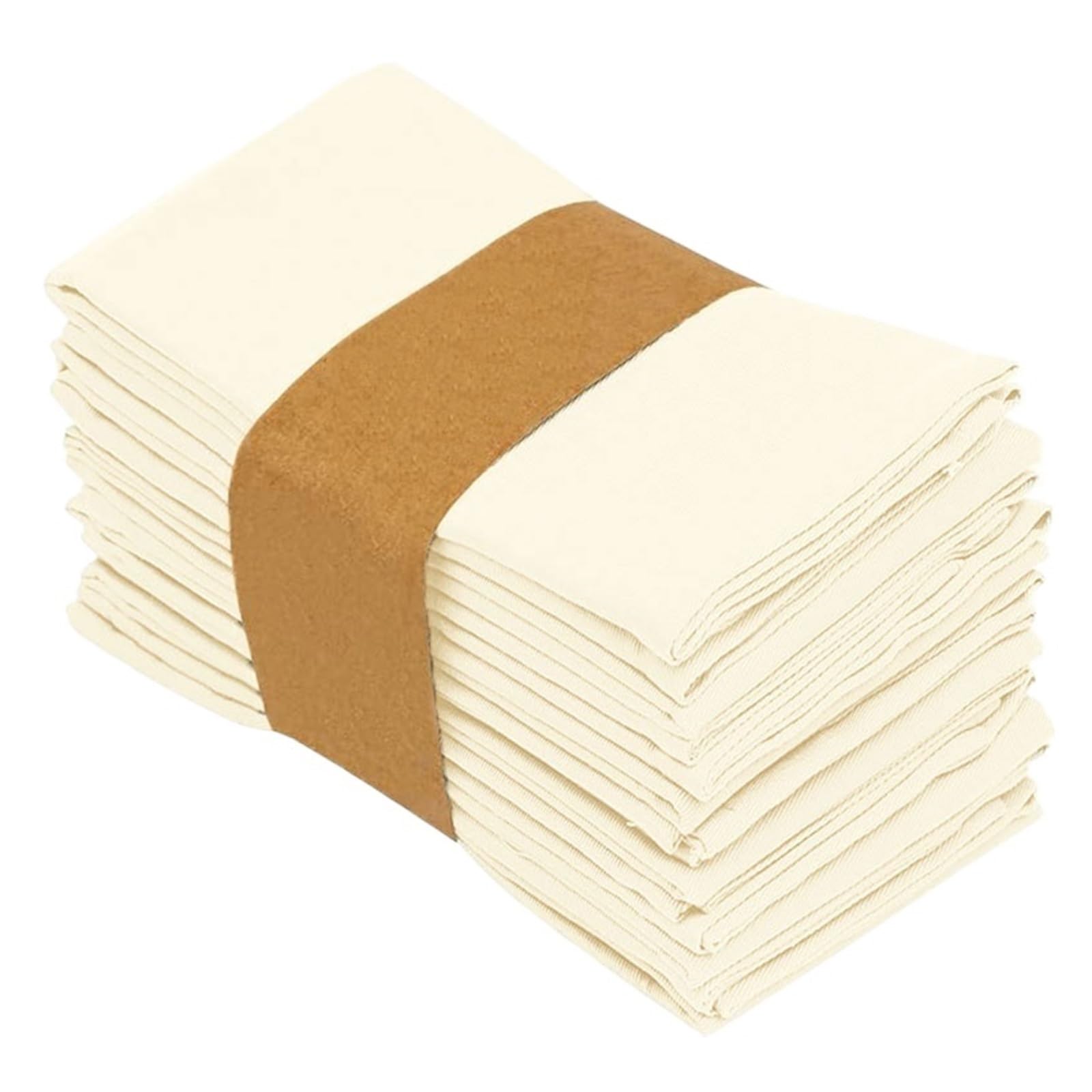 Servilletas de Tela Servilletas de poliéster Color Liso, Gruesas, Reutilizables, for Cocina, Comedor, decoración Bodas(Beige 24pcs)