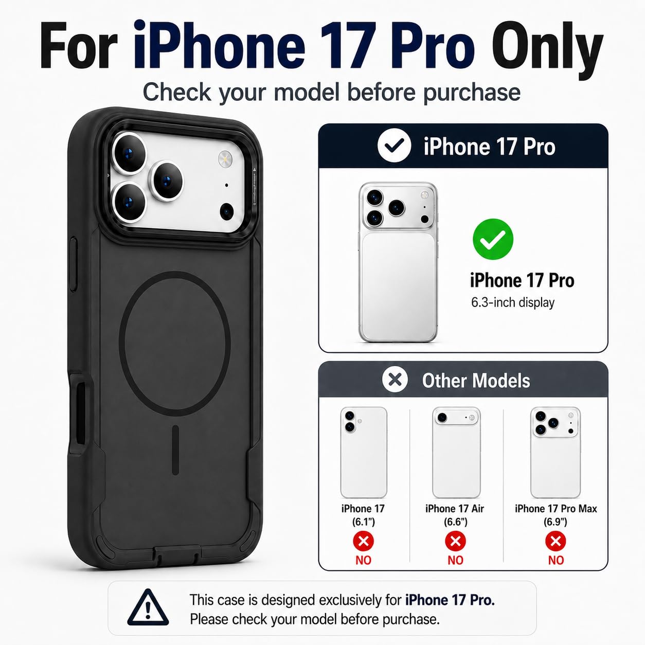 Custodia con cavalletto per iPhone 17 Pro, compatibile con MagSafe