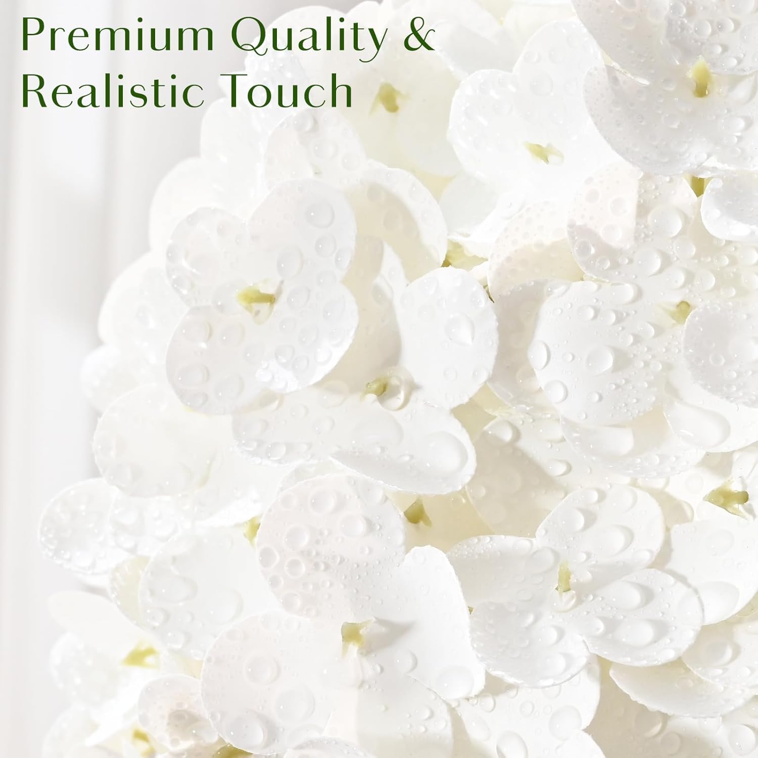 Livole 4 Pcs White Hydrangea Artificial Flowers Latex Real Touch Hydrangea, 21 inch 252 Petals Fake Faux Hydrangeas Flowers for Party Wedding Bouquets Table Centerpieces Floral Arrangements Home Decor