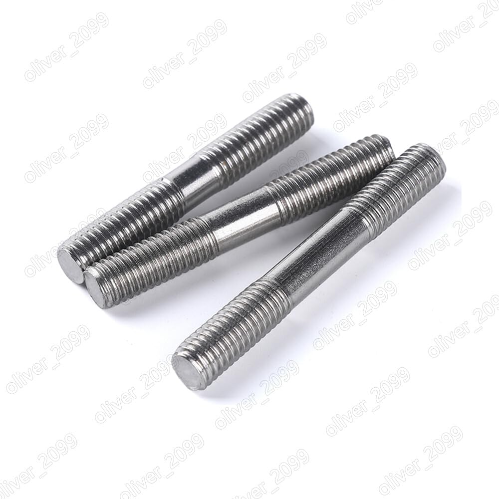304 Stainless Steel Double End Studs Rods Clamping Type M3/M4/M5/M6/M8/M10 (M10-1.5 x 170mm, 5pcs)