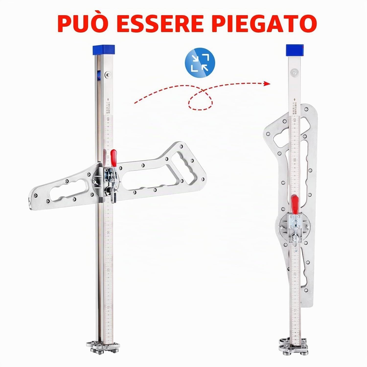 Utensile da taglio per cartongesso Taglierina pieghevole per cartongesso con 10 lame di ricambio, Taglierina cartongesso Lunghezza di taglio 1,5-61cm