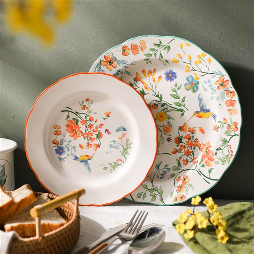 Amazon.com: Relief Dinner Plate Vintage Solid Color Carving Craft