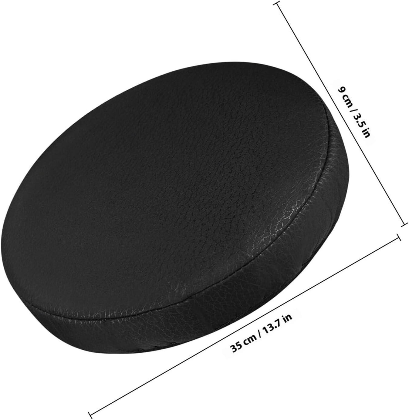 Round Stool Cover Black Elastic Slip-Resistant Barstool Seat Cushion Cover for Home Cafe Office Stretchable Protector