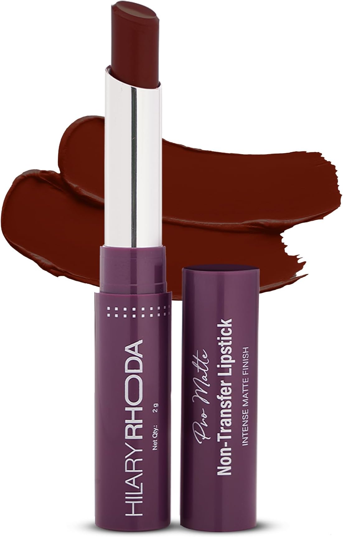 Hilary Rhoda Pro Matte Non-Transfer Lipstick | Waterproof & Smudge-Proof | 12-Hour Long Stay | 24 Shades Available | Highly Pigmented Matte Finish Lipstick | 2g - (Nude Mouve | Shade 05)
