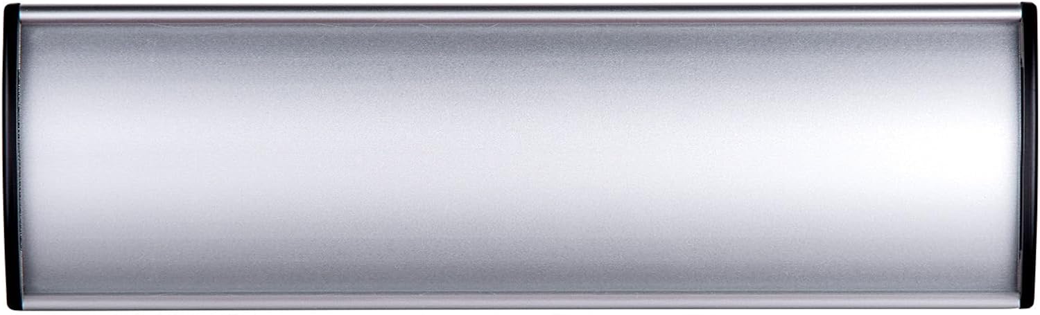 Set of 5 - Nameplate Holder for Wall Mount, 2.36'' x 8'' Curved Office Business Door Sign Holder-Silver - Image 6