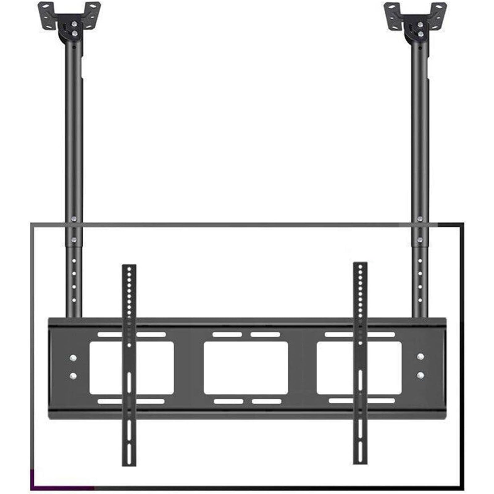 Support TV plafond pour écran géant 55-86 pouces suspendu double poteau