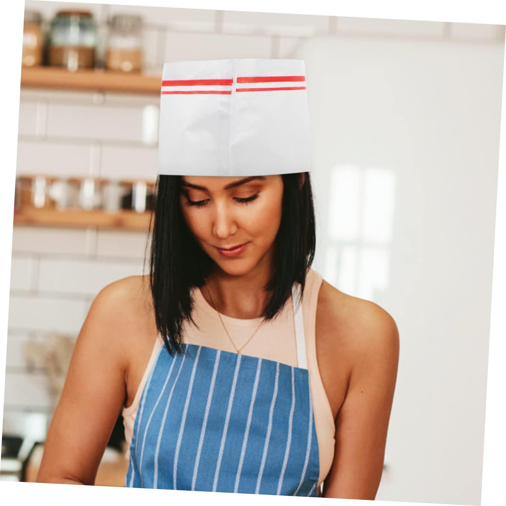Beaupretty Gorro de Cocina Desechable de Papel 80 Unidades para Restaurante | Color Blanco, Diseño Unisex, Paquete de 80 Piezas, Uso en Pubs y Hoteles