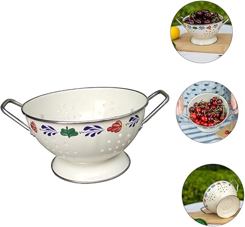 Miniatura 9 de Cabilock Bandeja de servir de fruta Multifunción Metal Contenedor de frutas Colador decorativo Agujero de drenaje