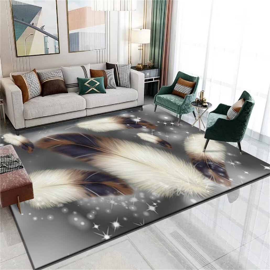 Tapis de salon motif 3D gris doux et confortable 80x150