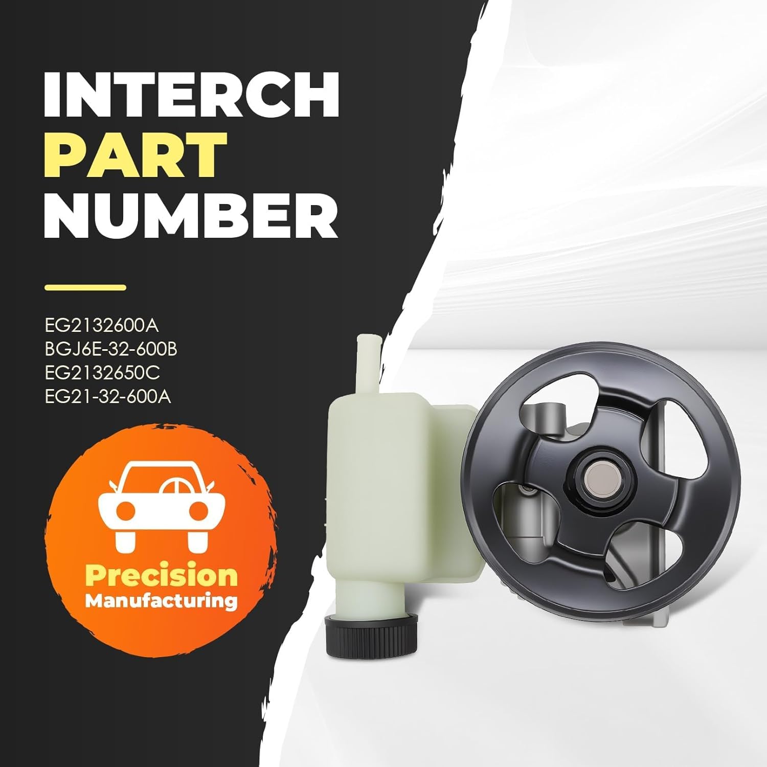 EG2132600A Power Steering Pump w/Pulley&Reservoir Compatible with CX-7 L4 2.3L 2.5L 2007 2008 2009 2010 2011 2012 BGJ6E-32-600B EG2132650C EG21-32-600A BGJ6E32600B